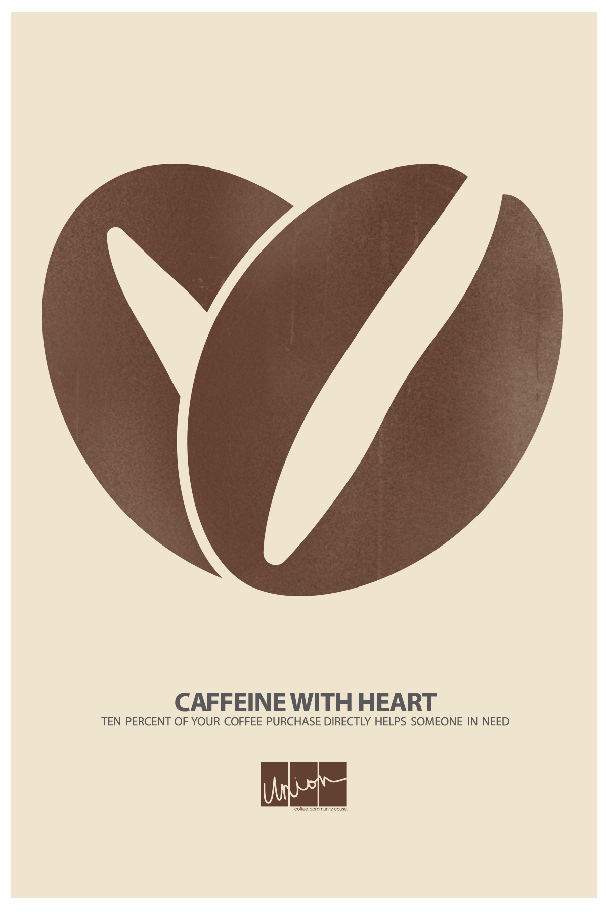 Union Coffee Poster for Child Literacy - Caffeine With Heart by Tidal Wave Marketing